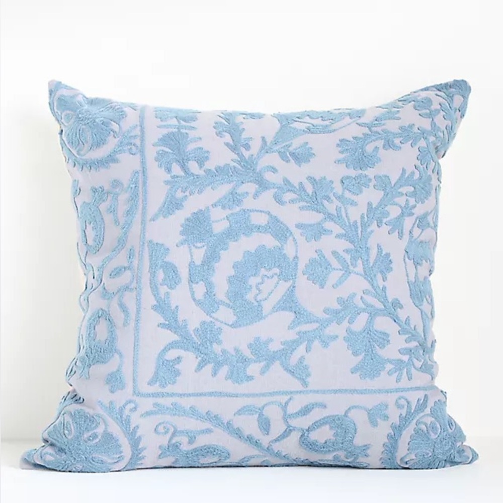 New Anthropologie Hand-Embroidered Emilie Suzani Throw Pillow